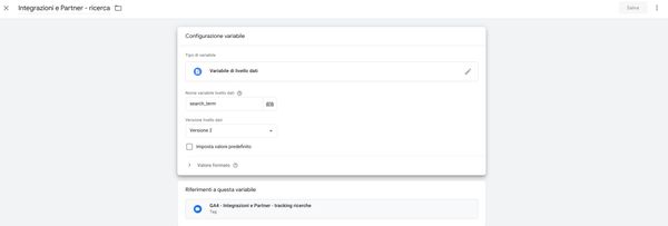 Creation of the data layer variable