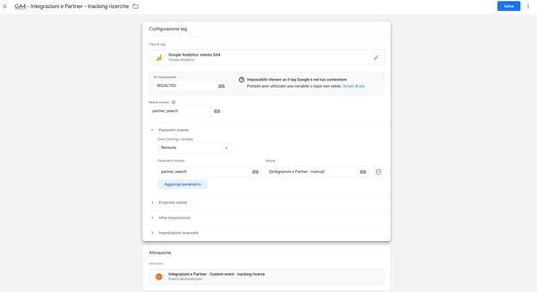 Creation of the Google Analytics 4 Tag